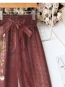 SHEIN LUNE 女士系腰带裤，适合春夏穿着 - 粉色 - 查看 3