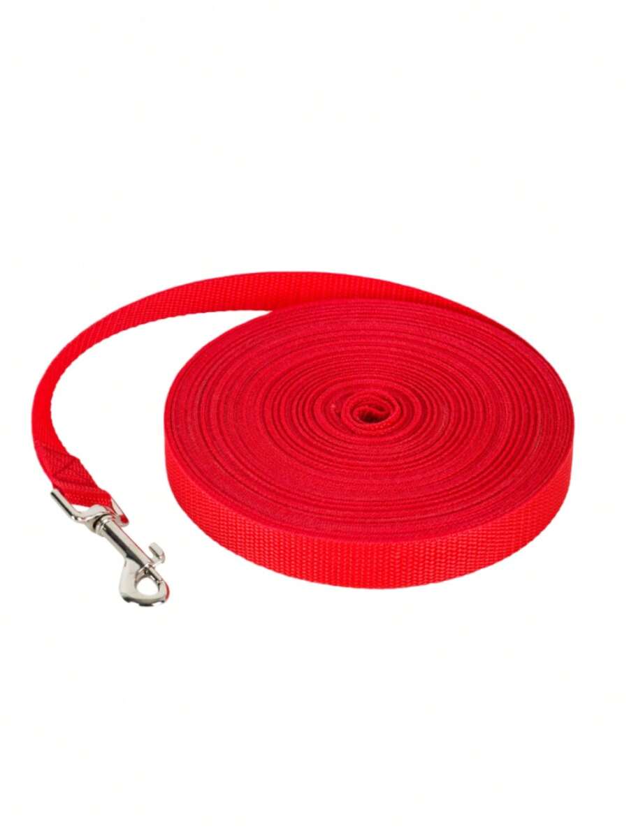 1pc Dog Leash.Sturdy And Durable, Suitable For Long-Distance Dog Walks. Features A High-Quality Hook That Is Durable, Bite-Proof, And Rust-Resistant; Suitable For Small, Medium, And Large Dogs - Red - View 1