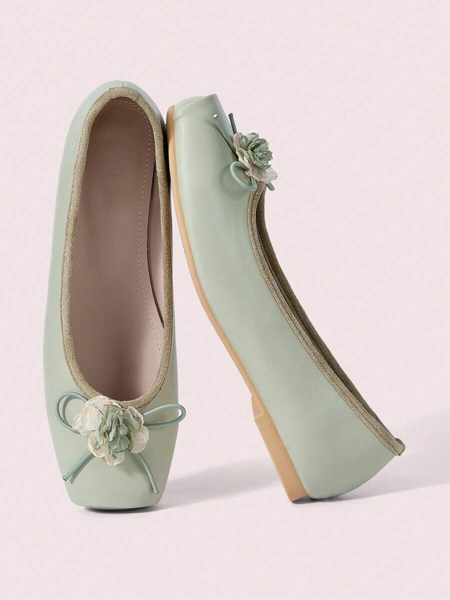 CUCCOO DOLLMOD French Gentle Sweet Pink Elegant Dance Ballet Women's Shoes New Spring Retro New Chinese Style Comfortable Soft Bottom Flat Bottom Flower Bow Single Shoes