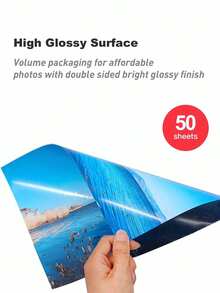 50 Sheets Double-Sided Photo Paper High Glossy Photographic Paper 8.3x11.7 Inch Compatible With Inkjet Printer 140/160/180/200/260/300 GSM - White - View 5