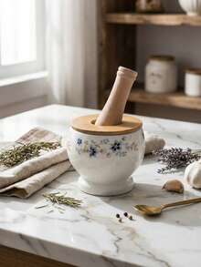 Cirelle 极简陶瓷研磨器 - 多功能蒜蓉压榨器和香料研磨器，木棍造型研杵，厨房必备 - 彩色 - 查看 5