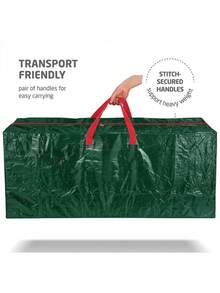 1 Storage Bag - Thick, Large-Capacity Organizer Bag, Suitable For 7.5/9-Foot Tall Detachable Artificial Trees, With Durable Reinforced Handles And Double Zippers - Waterproof, Dustproof, Moisture-Proof, And Insect-Proof. - Green - View 5