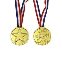 200 Peças Medalhas Pequenas de Plástico Dourado, Lembrancinhas Multiuso, Adequadas para Jogos e Comemorações, Enche Cestas, Perfeitas para Festas, Jogos, Eventos Esportivos e Concursos de Talentos, Material PP Durável, Ótimo para Jogos, Comemorações, Competições Esportivas, Concursos de Talentos, Competições de Soletração, Festas de Aniversário e Atividades em Grupo, Reuniões de Feriados - Multicolorido - Visão 6