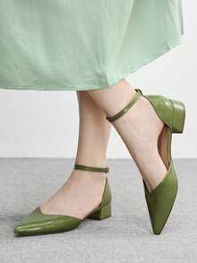 CUCCOO BIZCHIC New Minimalist Pointed Toe Commuter Chic Style Women Shoes Valentine's Day - Dark Green - View 4