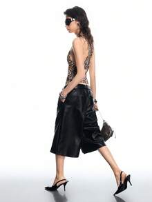 Airlisse Top sin espalda con estampado de leopardo estilo Y2K para mujer, moda para primavera/verano - Multicolor - Ver 7