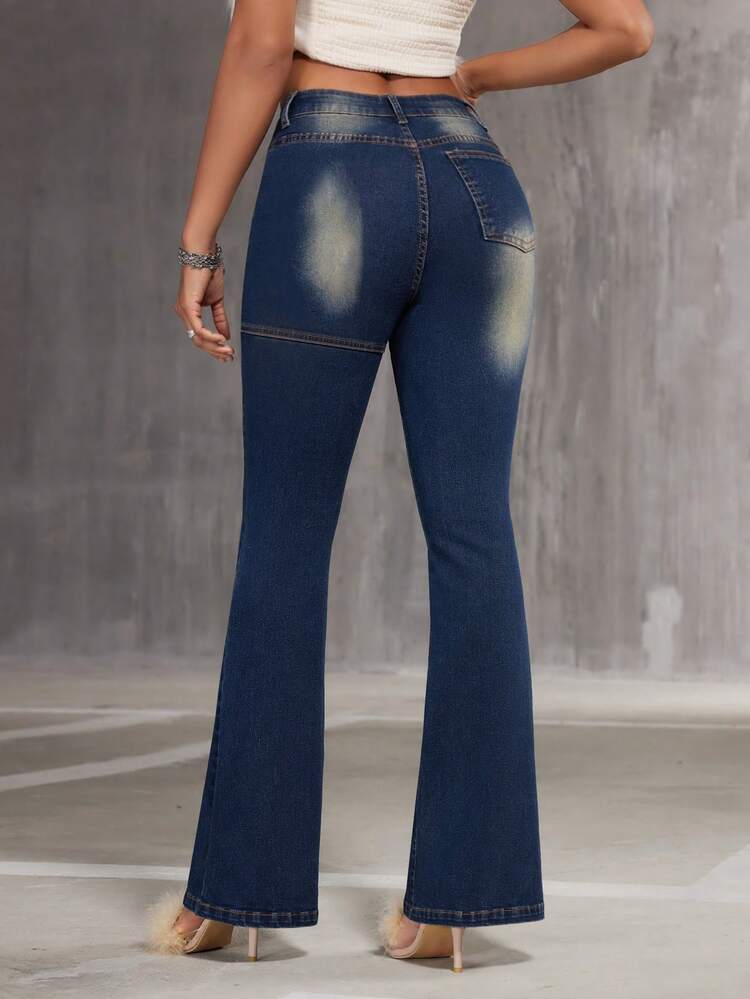 Flared Jeans With Washed Effect