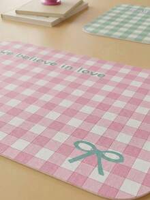 Joivida 格子图案“我们相信爱”PU皮革餐垫 - 小巧可重复使用的桌垫，送给亲朋好友的独特礼物