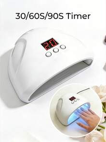 Teckwe Đèn UV làm móng, đèn sấy móng LED với 3 chế độ hẹn giờ, đèn hơ gel tương thích với mọi loại sơn gel, dụng cụ làm móng chuyên nghiệp cho tiệm nail, màu trắng - trắng - Xem 2