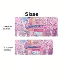 1个可爱猫咪咖啡厅粉色樱花动漫桌垫，防滑橡胶底座，硅藻土材质，超光滑表面，大号鼠标垫，适用于电脑、笔记本电脑、办公室装饰、家庭办公用品、桌面配件 - 可愛的貓卡和粉紅櫻花 - 查看 2