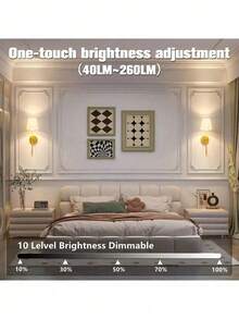 Wireless Battery Powered Wall Lamp, Gold Rechargeable Dimmable Wall Light With Detachable Bulb And Remote Control, 15 Colors Wireless Wall Lamp For Bedroom, Living Room, Hallway - 1Pack - View 10