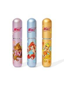 The Winx X SHEIN 5毫升/0.2盎司糖果色可重复灌装香水喷雾瓶，底部灌装，自压泵式，可爱甜美迷你便携化妆品瓶，带可视窗口，方便旅行和飞机携带，金色、粉色和蓝色 - 彩色 - 查看 7