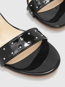CUCCOO BIZCHIC Women's Fashion Versatile Commuting Heeled Sandals Summer - Pure black - View 8