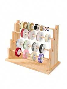 1 pezzo Organizer verticale da tavolo in legno per fili, porta rocchetti per cucito, confezione regalo, nastri e filati, forniture per hobby, accessori per capelli, con rastrelliera per rocchetti, organizer per nastri, organizer per nastri di carta, espositore per forniture da cucito, portaoggetti multifunzione per gioielli, organizer per accessori per capelli, adatto per stanza hobbistica fai-da-te, panificio, fiorista e uso domestico quotidiano - Multicolore - Visualizzare 12