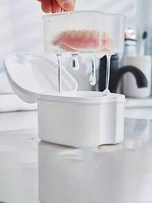 1 Piece Of Plastic Cleaning Box For Dentures With Filter Screen, Molar Sleeve Box, Retainer Box, Tooth Storage Box, Denture Model Box, Orthodontic Appliance Box, Placement Box, Apple Tooth Box - Multicolor - View 3