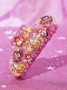 The Winx X SHEIN 时尚亮泽玫瑰粉色，甜美可爱印花卡通发爪、发夹、发饰，大号，适合造型、美容和扎发。 - 玫紅色 - 查看 6