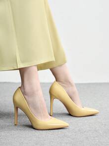 CUCCOO BIZCHIC New Fashion Pointed Toe High Heel Pumps For Women Spring Shoes Spring Break Easter For Christmas Spring Shoes - Light yellow - View 5