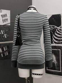 StreetHx 女士休闲条纹修身迷你连衣裙 - 彩色 - 查看 2