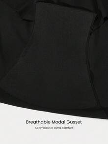 GLOWMODE 2 Packs Lightweight Breathable Sweat-Wicking Mid-Waist Full Coverage Seamless No-Show Underwear Daily Workout - Black - View 5