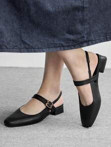 CUCCOO BIZCHIC 女士经典黑色平底休闲通勤鞋，圣诞节必备 - 耀夜黑 - 查看 3