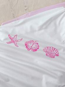 SHEIN 3件套少女休闲碎花单肩不对称下摆上衣，舒适假日款 - 彩色 - 查看 3