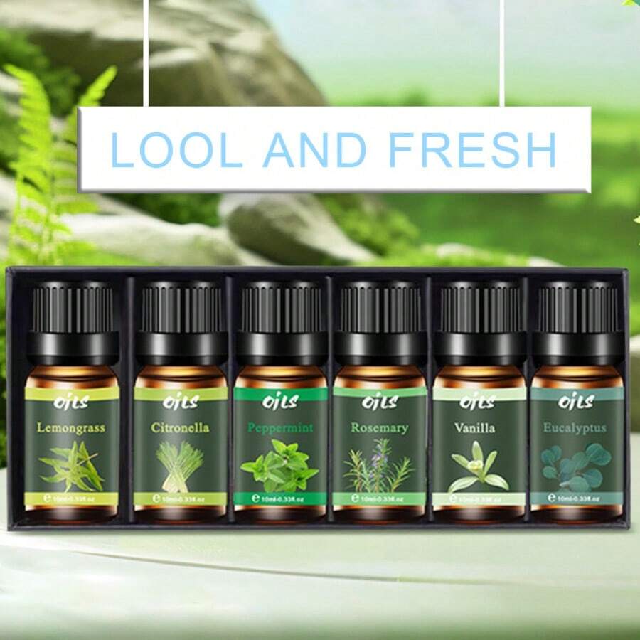 6件套香薰精油套装，植物香氛，包含蜡烛、香薰石、加湿器、车载香薰精油及补充装精油 - 彩色 - 查看 1