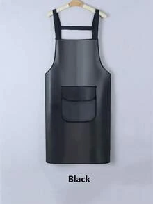 1 pieza Delantal impermeable y resistente al aceite de TPU para cocina, peluquería, transparente, con bolsillos, ropa de trabajo, fácil de limpiar, de moda - multicolor - Ver 10