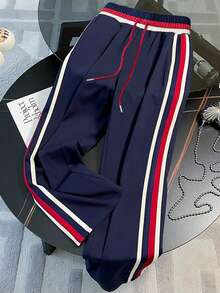 Resyla Loose Lapel Raglan Short Sleeve Cardigan Top + Slant Pocket Straight Leg Pants - Multicolor - View 5