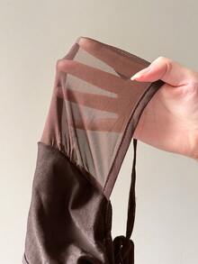 Aloruh 女士性感Y2K棕色系带露背短款上衣，春季女装，外出上衣，夏季上衣，夏季度假装 - 棕色 - 查看 11