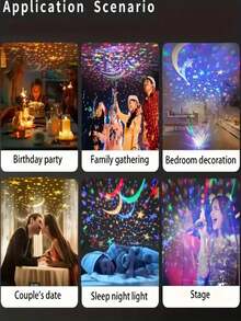 1PC Aurora LED Projector Light, USB Starry Sky Projection Lamp With Remote Control, Suitable For Bedroom, Living Room, Office, Party, Home, Holiday, Birthday, Ceiling And Wall Decor - Multicolor - View 10