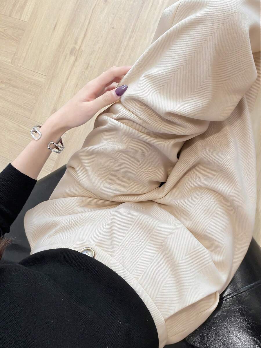 Pariaura Women's Fashionable Slim-Fit Long Suit Pants, Winter - Apricot - View 1