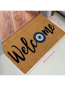 1pc Evil Eye Welcome Doormat - Anti-Slip & Anti-Dirt Machine Washable Polyester Mat, 0.39inch Thick 800g/M² Low Pile Indoor Entryway Mat With Blue & White Protective Design For Home Decor, Indoor Welcome Mat | Evil Eye Design | Durable Doormat, Welcome Mat For Front Door - Multicolor - View 2