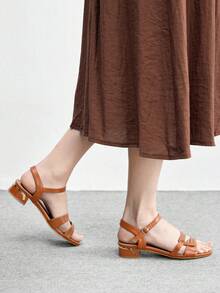 CUCCOO BIZCHIC 女士搭扣设计时尚日常穿搭高跟凉鞋 - 棕色 - 查看 5