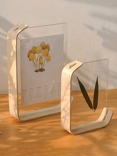 Multi Functional Acrylic Photo Frame With Wooden Bracket - Perfect For Displaying Photos, Artworks, Etc. - Available In Four Sizes: 4x6 Inch Photo Frame, 5x7 Inch Vintage Wooden Transparent Acrylic Photo Frame, 6x8 Inch Photo Frame, A4 (8.3x11.8 Inch) Photo Frame, Double-Sided Desktop Display Photo Frame, Wedding Photo Frame, Birthday Gift, Graduation Ceremony Photo Frame