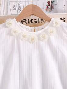 Serisse Kids Tween Girl Fashionable Elegant Round Neck Sleeveless Top And Wide Leg Pants Set - Apricot - View 8