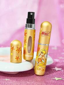 The Winx X SHEIN 5毫升/0.2盎司糖果色可重复灌装香水喷雾瓶，底部灌装，自压泵式，可爱甜美迷你便携化妆品瓶，带可视窗口，方便旅行和飞机携带，金色、粉色和蓝色 - 彩色 - 查看 14