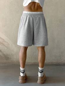 STEELVANCE Men's Summer Casual Sports Contrast Color Drawstring Waist Shorts Double Layered Shorts Men - Light Grey - View 4