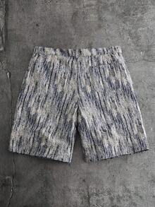 AXEPEAK 男士休闲时尚街头印花短袖衬衫短裤套装，夏季 - 彩色 - 查看 9