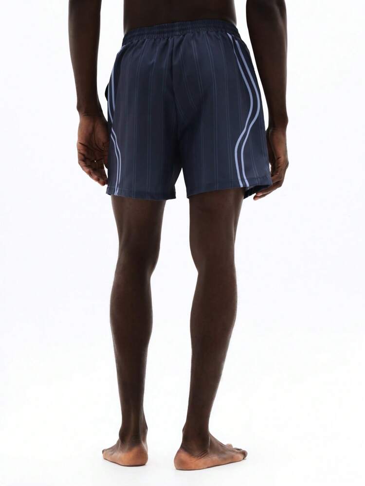 Pinstripe Board Shorts With Side Stripes