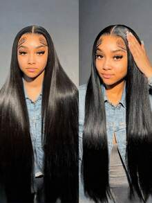 NATAN 200% 密度丝滑长款前蕾丝假发 自然黑蕾丝直发预剪蕾丝假发 即戴即用免胶直发假发 高清透明蕾丝假发 - 自然色&黑色系 - 查看 2