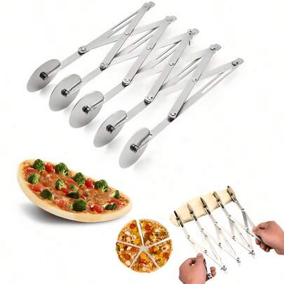 5/7-Wheel Cake Cutter, Stainless Steel Pizza Slicer, Expandable Pizza Cutter Multi Circle Cake Bread Pastry Dough Roller Cutting Tool Baking Accessories - Premium Cake Cutting Machine