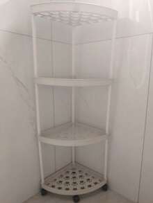 5/4/3层塑料转角置物架，带轮子和把手，节省空间，适用于浴室、厨房、客厅、酒店、宿舍、阳台、卧室，是理想的礼物之选。 - 彩色 - 查看 5