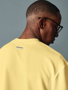 SUMWON 宽松短袖针织T恤，版型宽松，适合春夏日常穿着，圆领设计。 - 黃色 - 查看 5