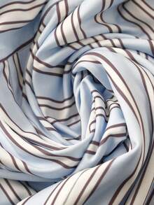 GlowEve 女士阔腿宽松蓝色条纹休闲度假裤 - 藍色 - 查看 5