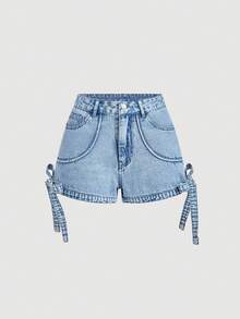 Sweetra Women's Casual Denim Shorts - Blue - View 5