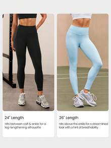 GLOWMODE Quần legging nén Powersculpt™ 26 inch, sẵn sàng cho những pha bứt phá, thấm hút mồ hôi, nhanh khô, nâng đỡ vô hình, ôm sát cơ thể, có túi bên hông, thích hợp cho tập luyện cường độ cao, tập gym, chạy bộ và hoạt động thể thao. - Màu xanh lam - Xem 3