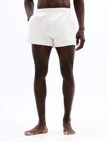 Classic Beach Swim Trunks Drawstring Waistband Casual Summer Vacation Pool Swimming Shorts Solid Loungewear Boardwalk - Apricot - View 5