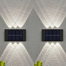 1/2个 6/8LED 冷/暖光户外太阳能壁灯，庭院花园装饰阳光灯笼 - 凸鏡壁燈 - 查看 15