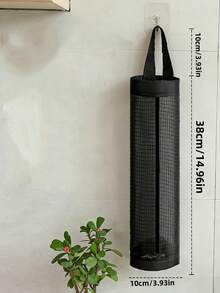 1个布艺壁挂式多口袋收纳架，厨房壁挂式垃圾袋架，适用于厨房、家庭洗衣房和家居收纳 - 彩色 - 查看 3