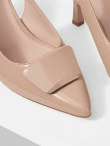 Mnmlis 女士时尚优雅尖头高跟鞋 - 杏色 - 查看 4