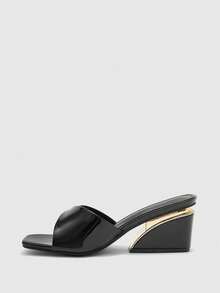 CUCCOO BIZCHIC Women's Fashion Open Toe High Heel Mule Sandals For Daily Wear Spring Shoes - Black - View 10